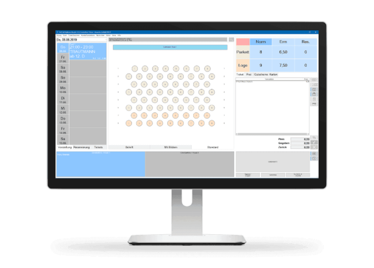 Computer monitor displaying lab analysis software with a grid of wells.
