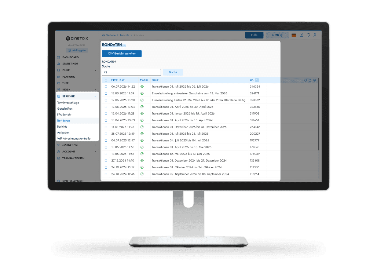 cinetixx reporting software detailberichte